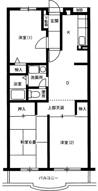 横浜市金沢区釜利谷東のマンションの間取り