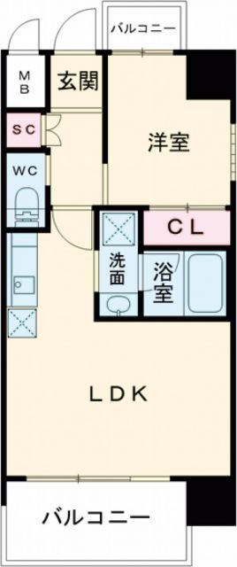 東大阪市下小阪のマンションの間取り