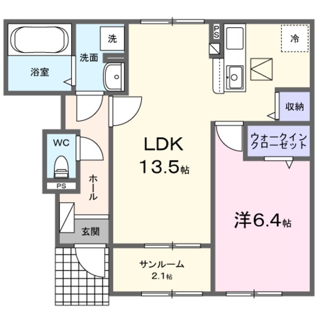 堺市東区草尾のアパートの間取り