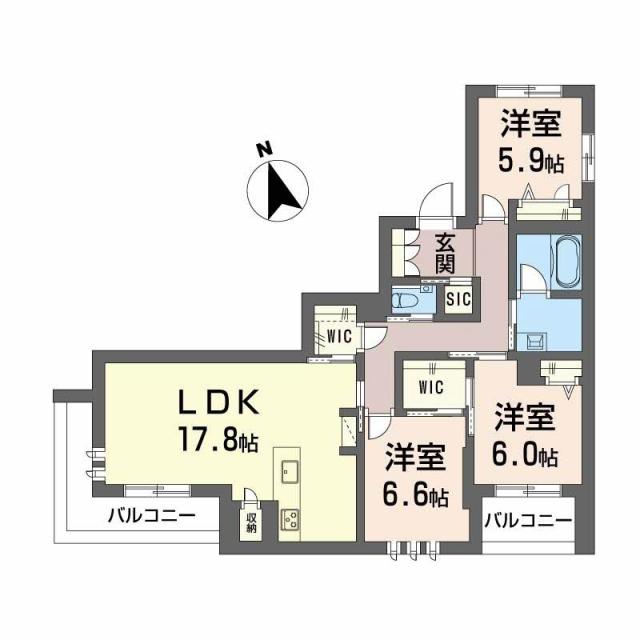 熊本市東区健軍のマンションの間取り