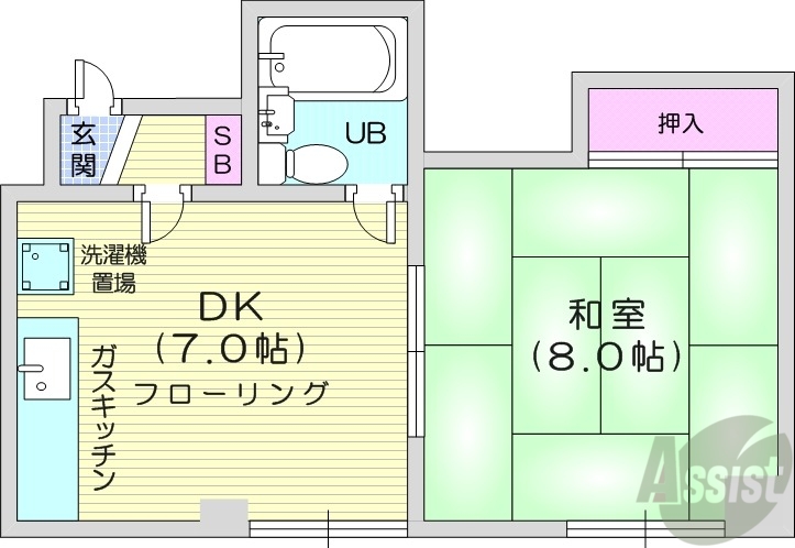 ユーハイム北24条の間取り