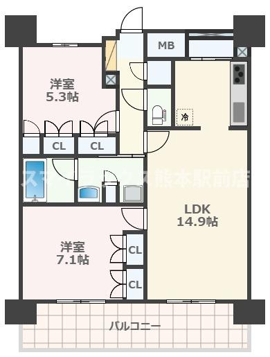 RJRプレシア熊本駅前の間取り