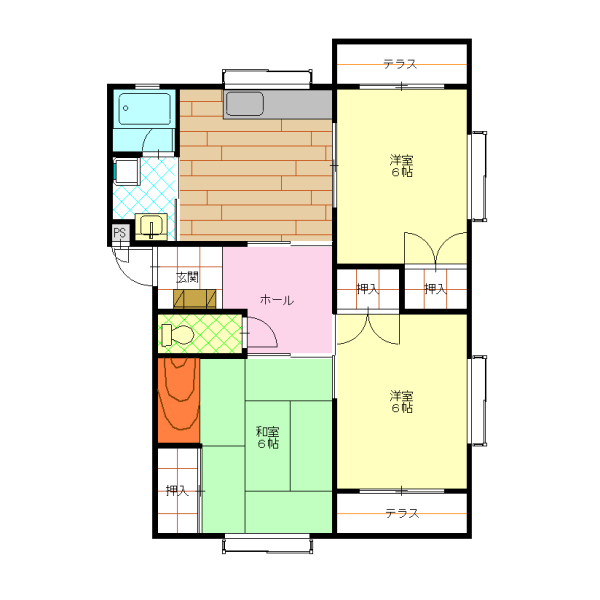 コーポサンパレスA棟_間取り_0