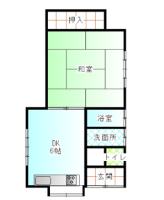 こがね町 一戸建貸家 1DKの間取り写真
