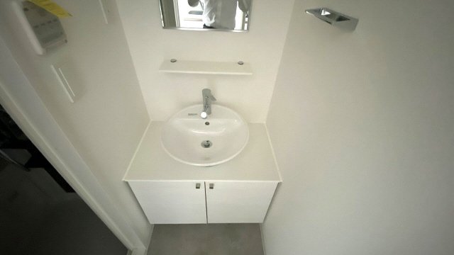 洗面設備　脱衣スペースもあります