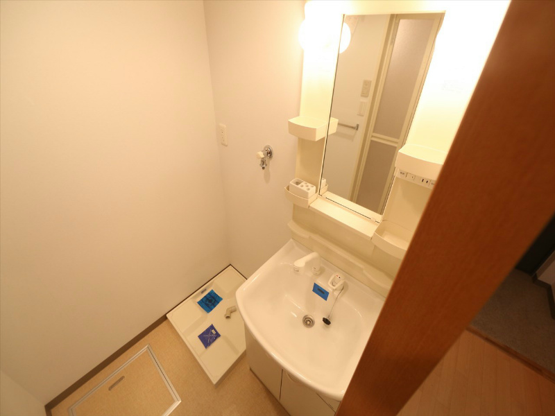 洗面設備　脱衣所　独立洗面台（シャンプードレッサー付）収納スペース有