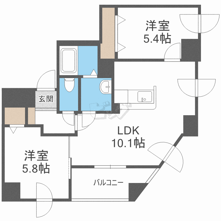地下鉄南北線 幌平橋駅 徒歩6分 9階建 築18年の間取り写真