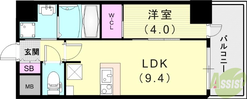 S-RESIDENCE神戸みなと元町aloの間取り写真