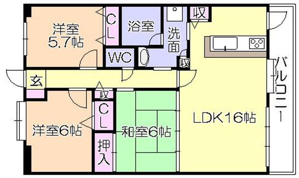 エバーライフネアシティ久留米弐番館の間取り写真
