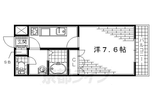 宇治市伊勢田町のアパートの間取り