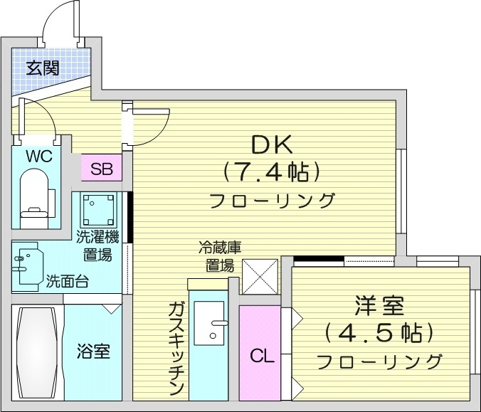 札幌市北区北十七条西のマンションの間取り