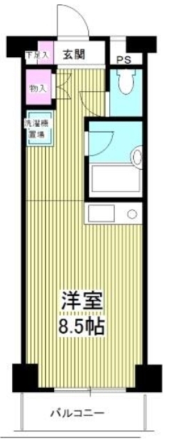 千葉市中央区新田町のマンションの間取り