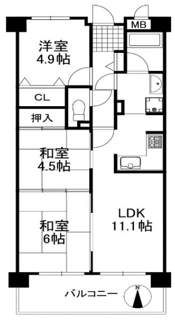 コスモ橿原神宮前の間取り