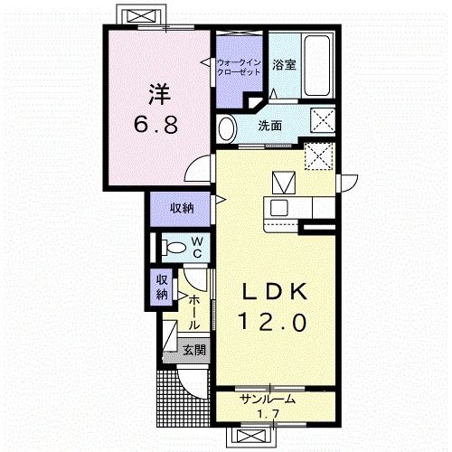 長岡市関原町のアパートの間取り