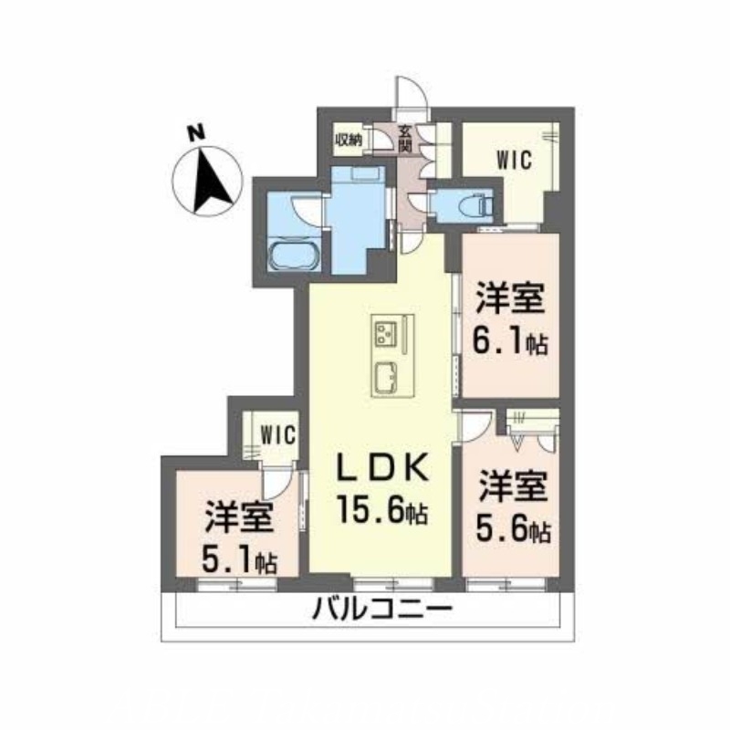 高松市木太町のマンションの間取り