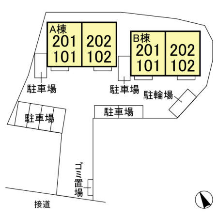 【南足柄市広町のアパートの間取り】