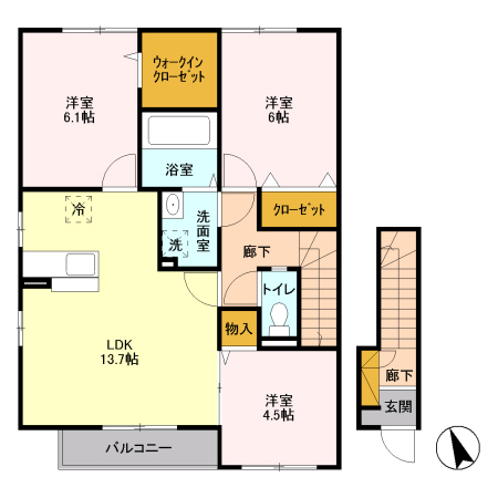 南足柄市広町のアパートの間取り