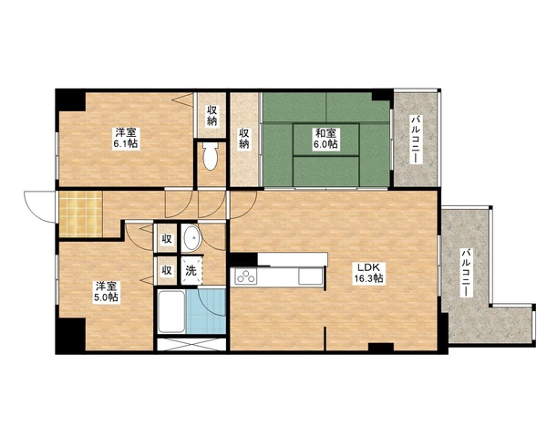 【野洲市小篠原のマンションの間取り】