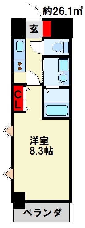 北九州市小倉北区室町のマンションの間取り