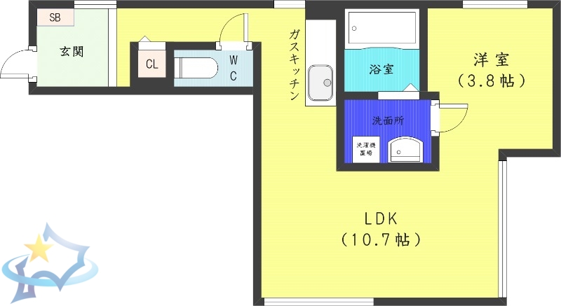 札幌市中央区南十一条西のマンションの間取り