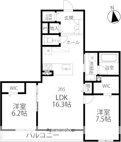 アンフィール泉が丘の間取り