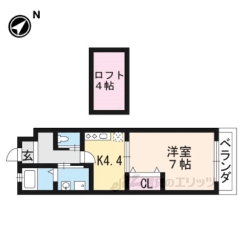 草津市矢倉のマンションの間取り