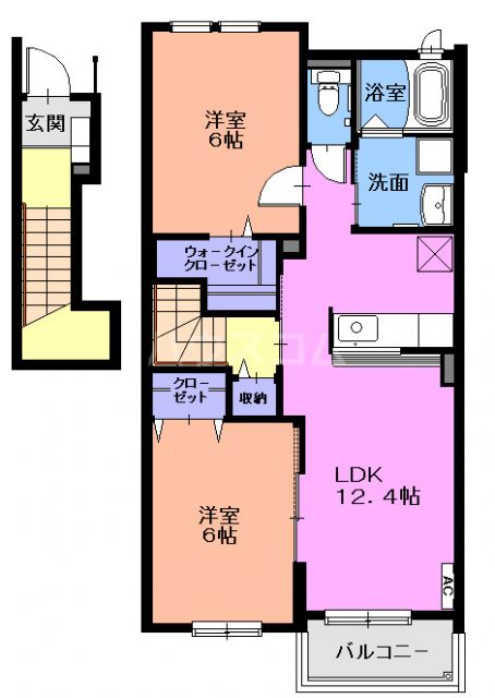 一宮市木曽川町門間のアパートの間取り