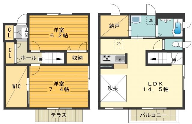 八王子市片倉町のアパートの間取り