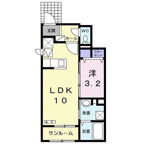 小牧市大字二重堀のアパートの間取り