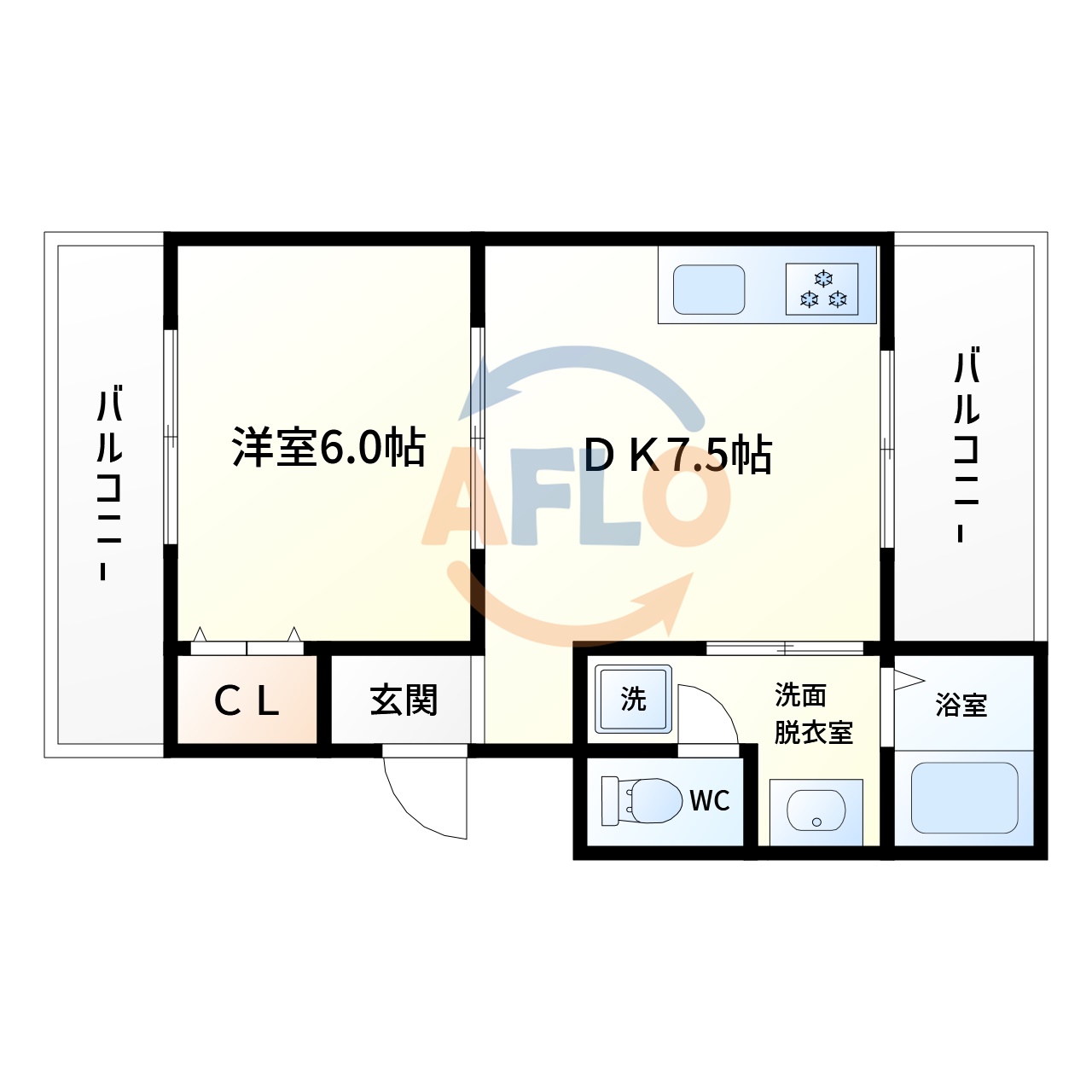 【大阪市阿倍野区北畠のマンションの間取り】