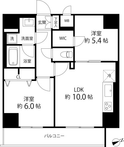 レフィールオーブ町屋駅前の間取り