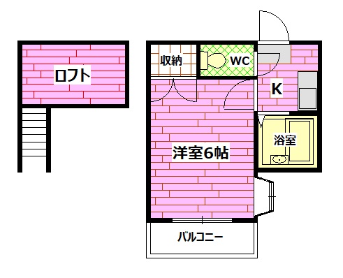 広島市安芸区船越のアパートの間取り