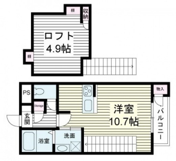 広島市安佐南区伴東のアパートの間取り