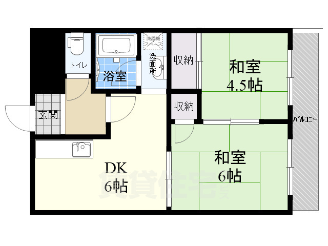 生駒市東生駒のマンションの間取り