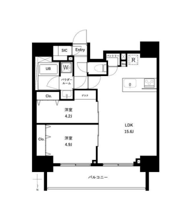 北区王子のマンションの間取り