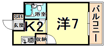 伊丹市南野北のマンションの間取り