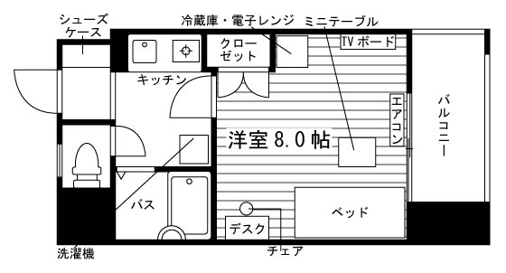 ヤングコーポ北方２の間取り