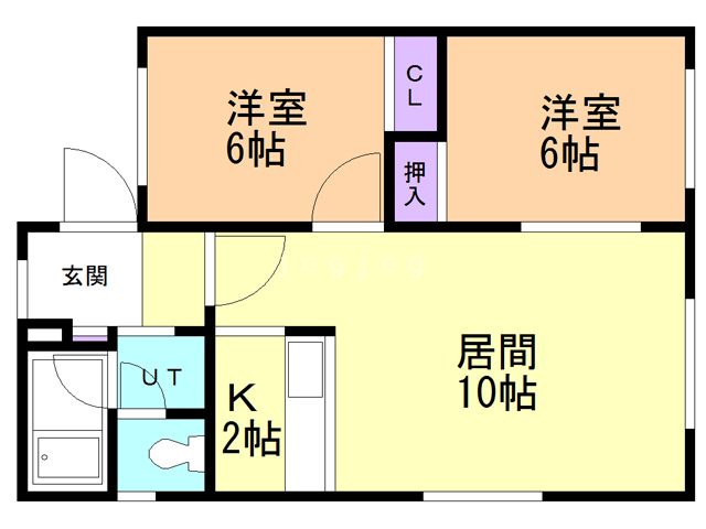 広和ハイツＮｏ．８の間取り