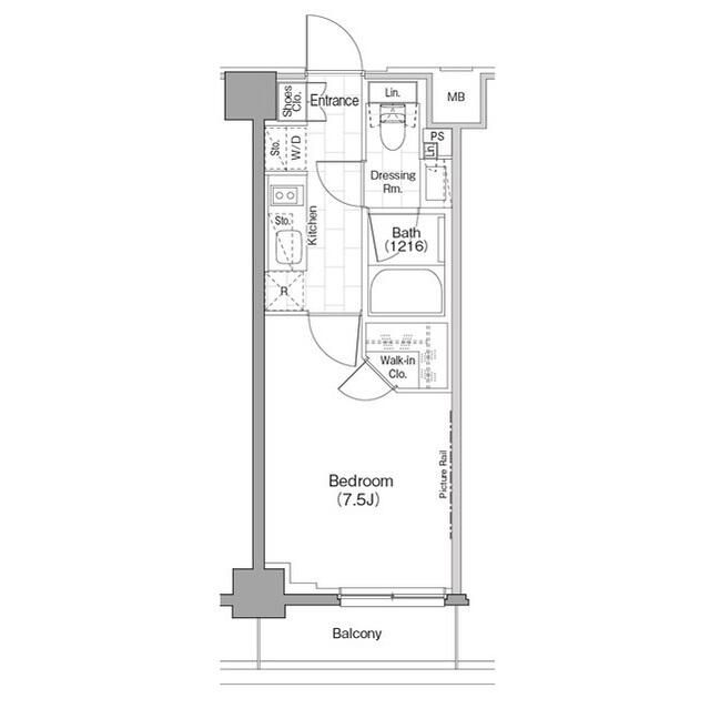 新宿区新宿のマンションの間取り