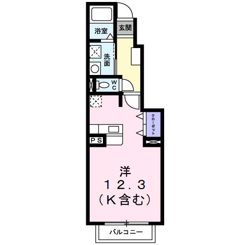 四日市市西富田町のアパートの間取り