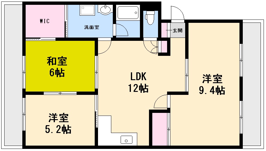 広島市西区古江西町のマンションの間取り