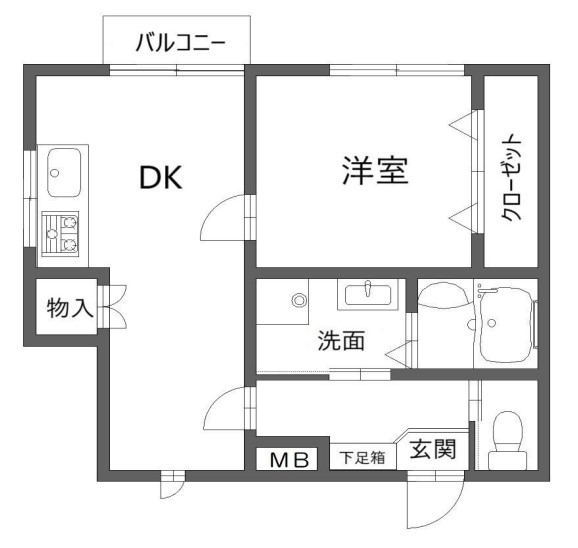 神戸市東灘区住吉山手のアパートの間取り