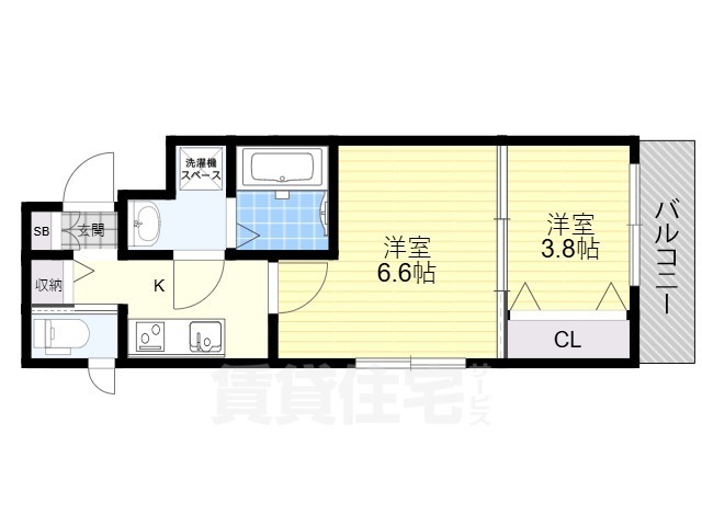 京都市南区吉祥院里ノ内町のマンションの間取り