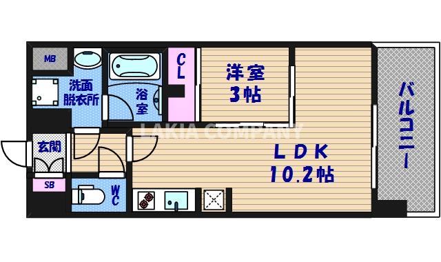 【大阪市天王寺区玉造本町のマンションの間取り】