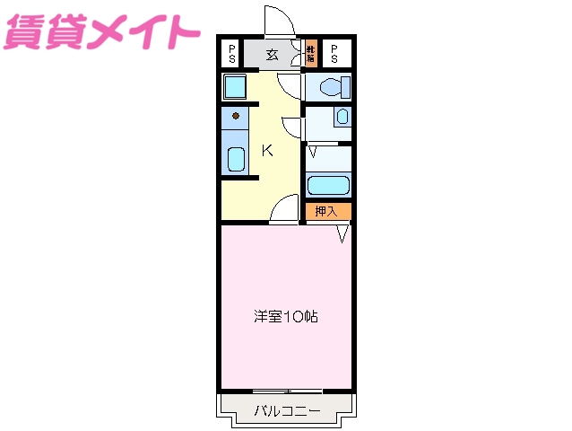 松阪市久保町のマンションの間取り