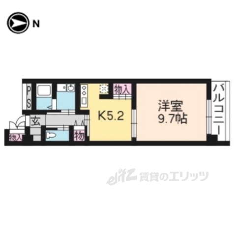 京都市伏見区中油掛町のマンションの間取り