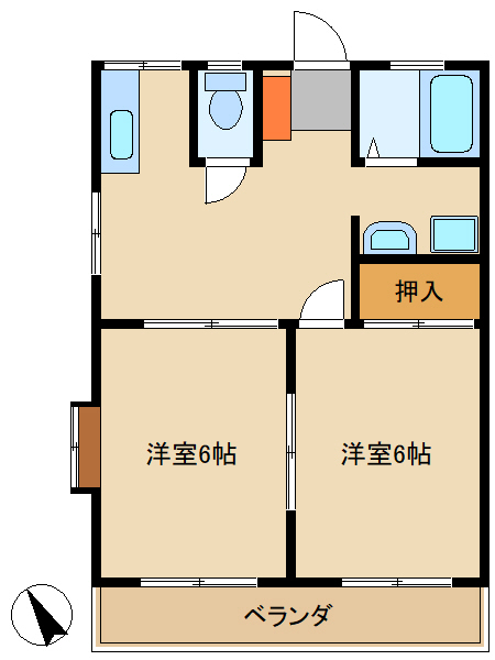 千葉市花見川区検見川町のアパートの間取り