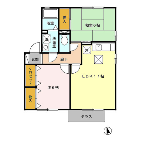 盛岡市前潟1丁目築21年の間取り