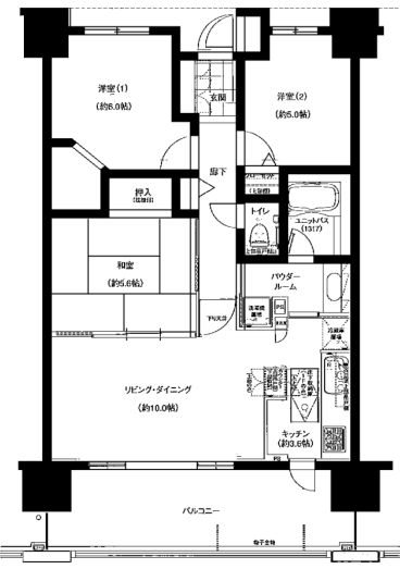 草加市旭町のマンションの間取り