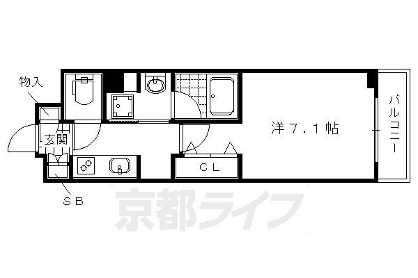 京都市上京区寺今町のマンションの間取り